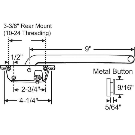 Strybuc LH CASEMENT OPERATOR ASY ALUM 36-133AL